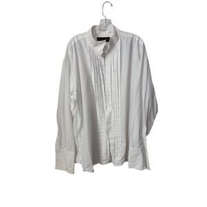 Vintage Christian Dior Monsieur Tuxedo Pleated Button Up Shirt Long Sleeve 18-36